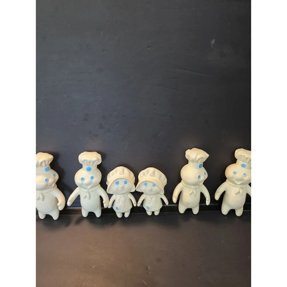 Vintage Pillsbury Doughboy & Poppi Fresh Vinyl Figures Lot 1970s Poppin Fresh 6